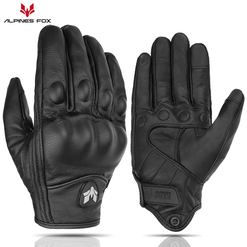 Motorcycle Gear Fox - Retro Motorcycle Leather Gloves Vintage Men