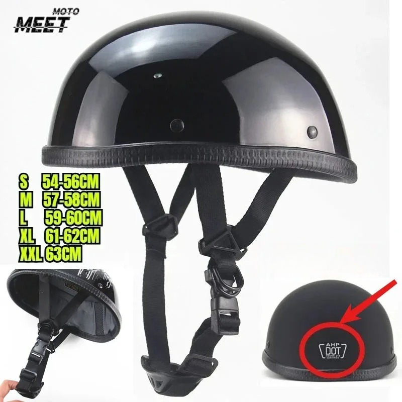 Motorcycle Gear Vintage - DOT Certified Unisex Retro Motorcycle Helmet