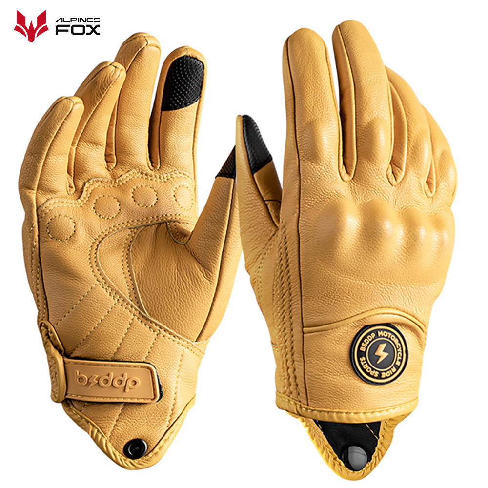 Retro Leather Motorcycle Glove - đánh giá và giá Motorcycle Gear Fox