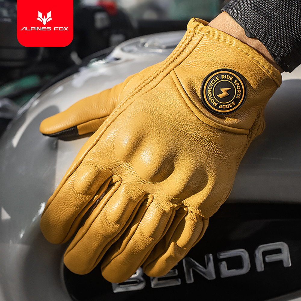 Retro Leather Motorcycle Glove - đánh giá và giá Motorcycle Gear Fox